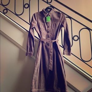 NWT! Boden brown denim long sleeve shirtdress